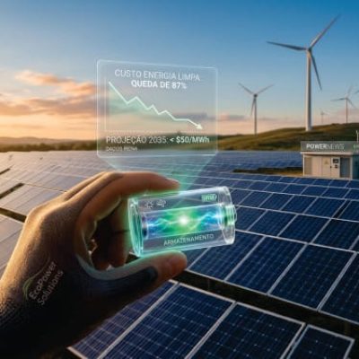 Custos da energia renovável despencam globalmente e redefinem o mercado até 2035